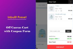 Off Canvas Cart Panel with Coupon Form